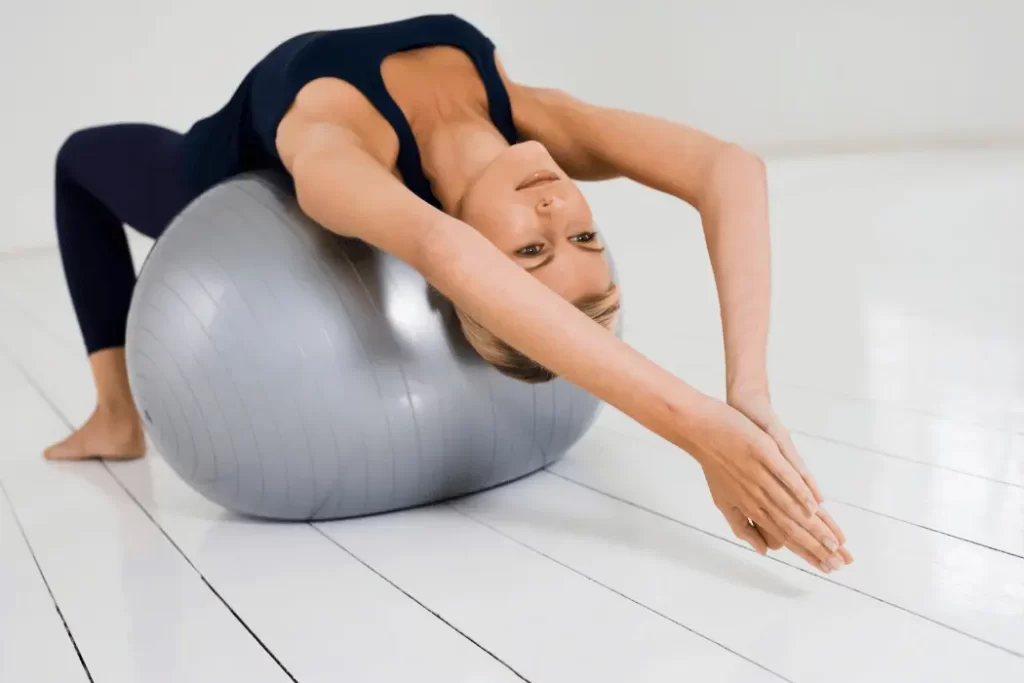 stretches with exercise ball 1