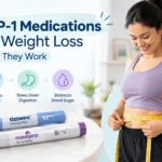 GLP-1 Weight Loss Infographic and Lifestyle Scene